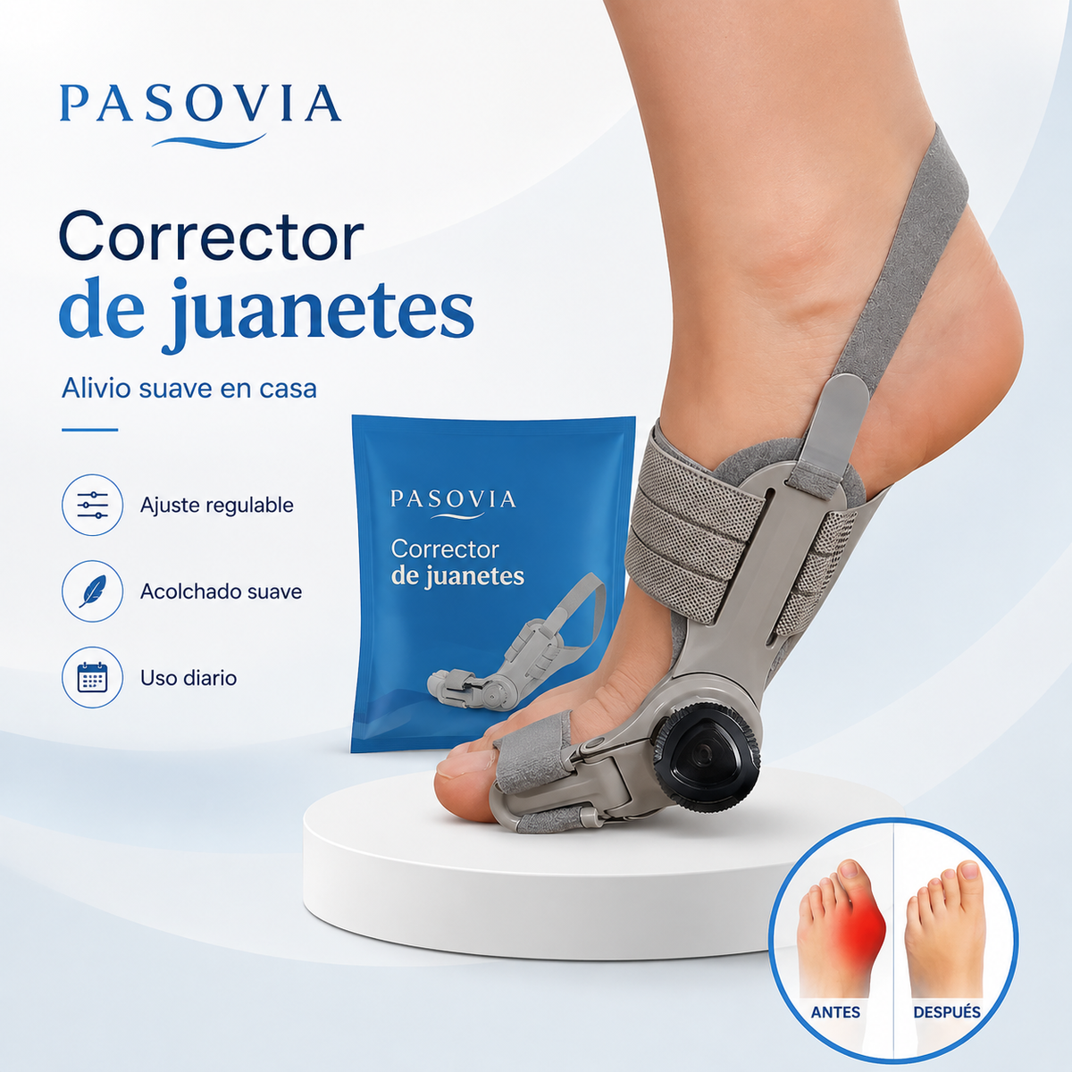 Pasovia — Férula con bisagra móvil para el dedo del pie